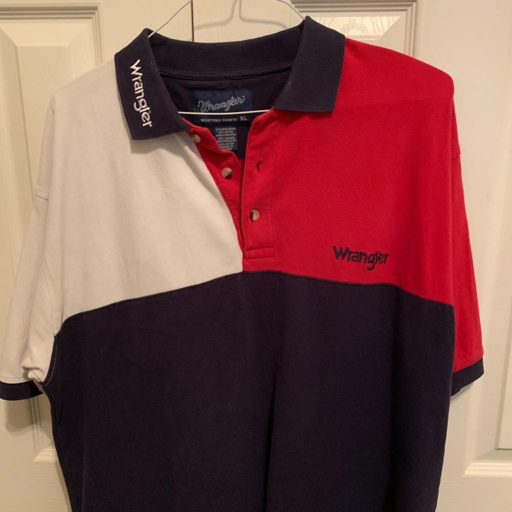 Vintage Red White and Blue Wrangler Polo